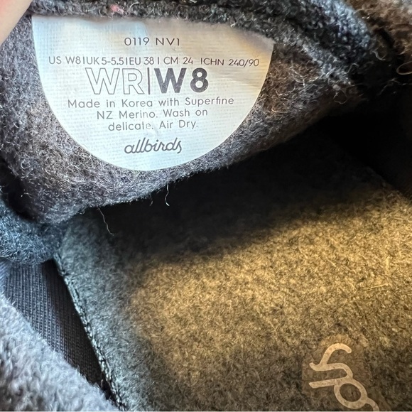 Allbirds Women's Wool Runners  sneakers dark grey size 8 - Picture 4 of 6